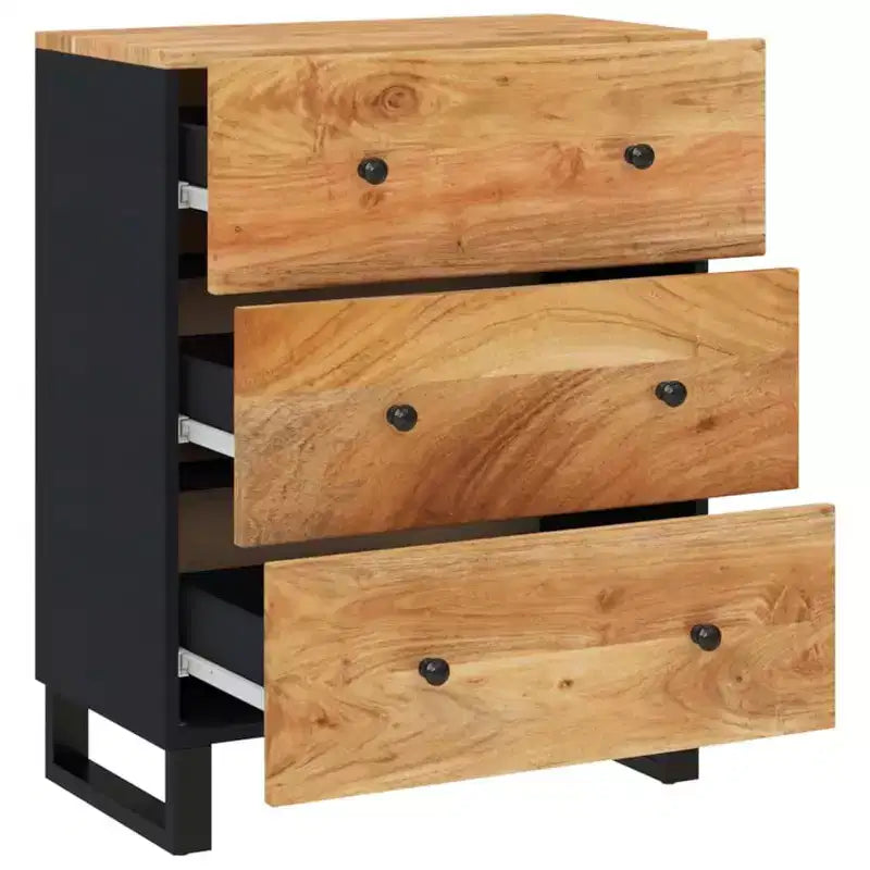 vidaXL Buffet en bois d'acacia massif au charme industriel – Armoire spacieuse et plateau robuste pour exposer la décoration intérieure