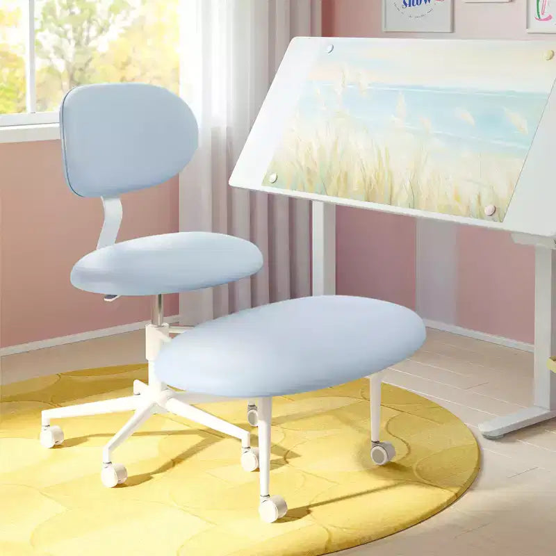 Chaise ergonomique Pinmoco entrecroisée avec roulettes, chaise de bureau à domicile sans accoudoirs pour petits espaces, soutien dorsal amélioré, hauteur réglable