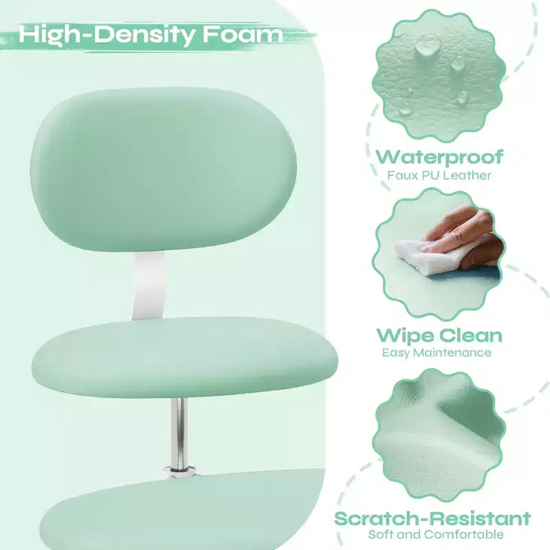 Chaise ergonomique Pinmoco entrecroisée avec roulettes, chaise de bureau à domicile sans accoudoirs pour petits espaces, soutien dorsal amélioré, hauteur réglable