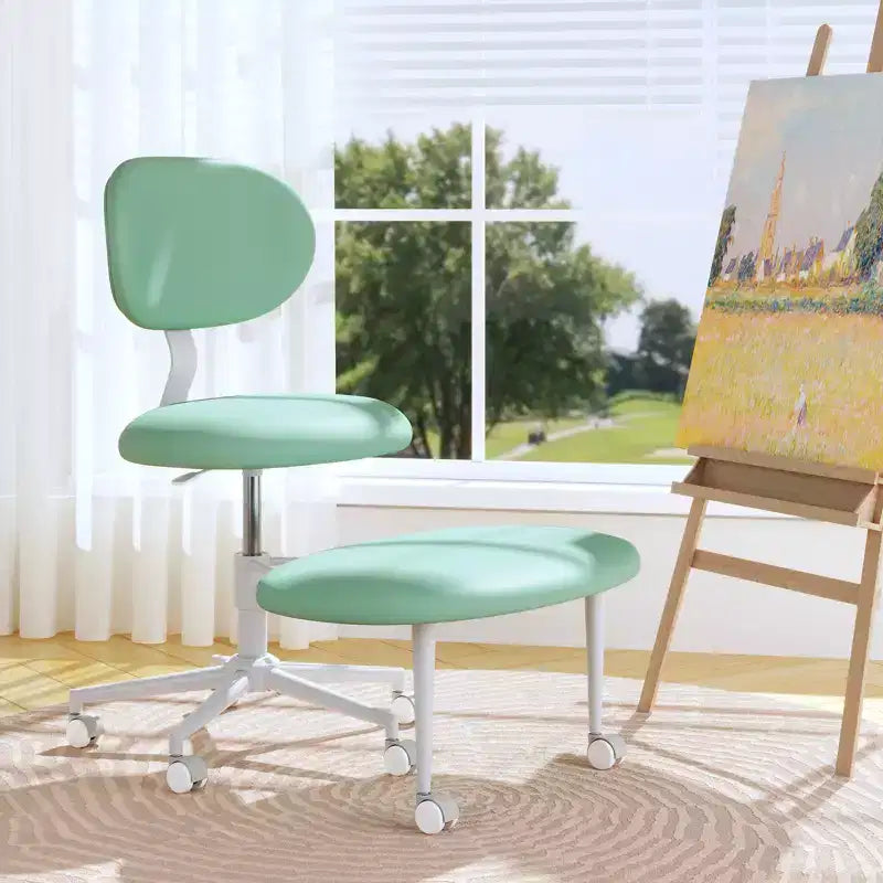 Chaise ergonomique Pinmoco entrecroisée avec roulettes, chaise de bureau à domicile sans accoudoirs pour petits espaces, soutien dorsal amélioré, hauteur réglable