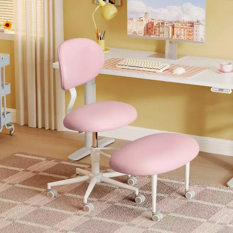 Chaise ergonomique Pinmoco entrecroisée avec roulettes, chaise de bureau à domicile sans accoudoirs pour petits espaces, soutien dorsal amélioré, hauteur réglable