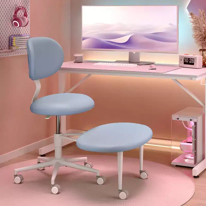 Chaise ergonomique Pinmoco entrecroisée avec roulettes, chaise de bureau à domicile sans accoudoirs pour petits espaces, soutien dorsal amélioré, hauteur réglable