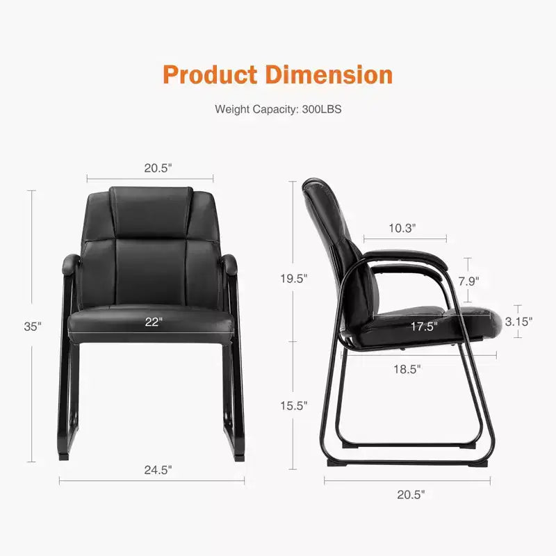 MAYEERTY Fauteuil de salle d'attente 1 place grand et robuste en cuir PU, fauteuil de bureau/visiteur avec accoudoirs rembourrés pour personnes âgées, maison, réception, salle de conférence