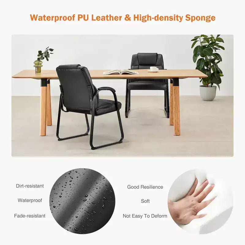 MAYEERTY Fauteuil de salle d'attente 1 place grand et robuste en cuir PU, fauteuil de bureau/visiteur avec accoudoirs rembourrés pour personnes âgées, maison, réception, salle de conférence