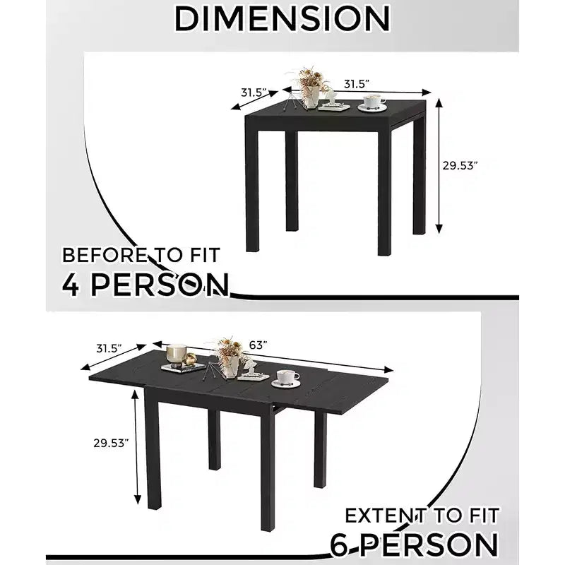 Ensemble table à manger d'extérieur extensible pour 4 à 6 personnes, table de patio de 80-160 cm, cadre en aluminium