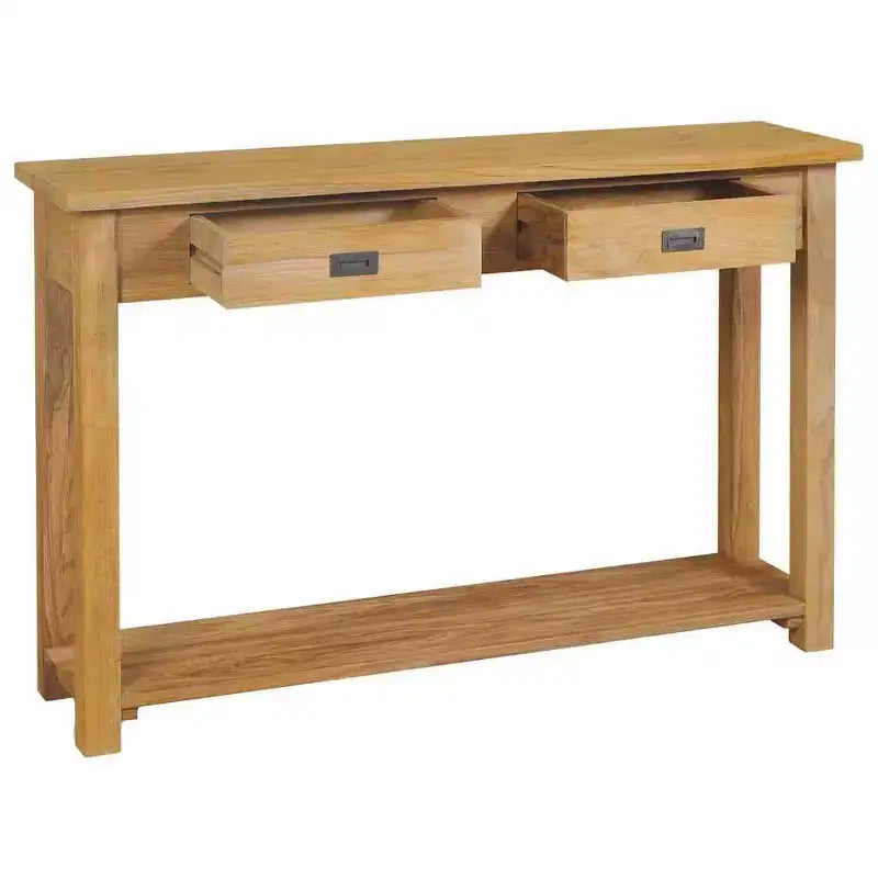 vidaXL Table console en bois naturel Teck massif Table console standard