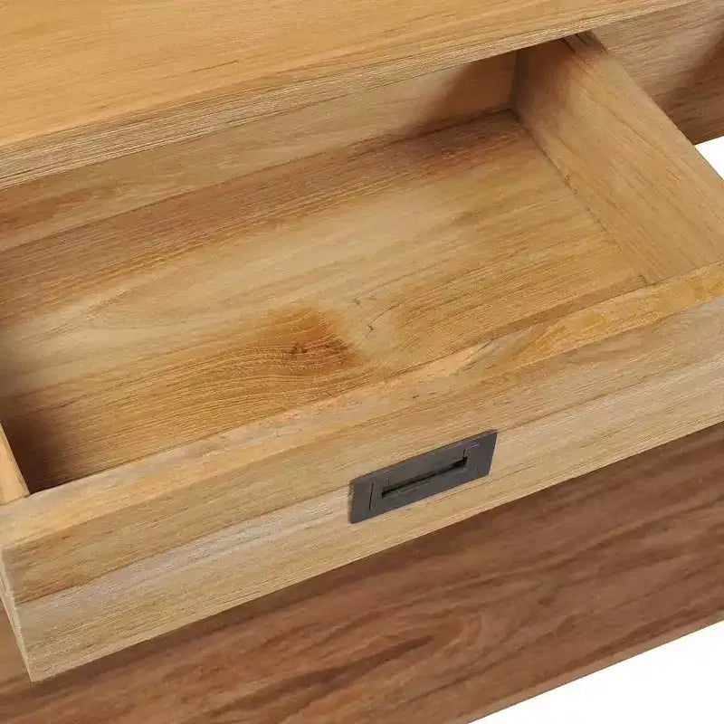 vidaXL Table console en bois naturel Teck massif Table console standard