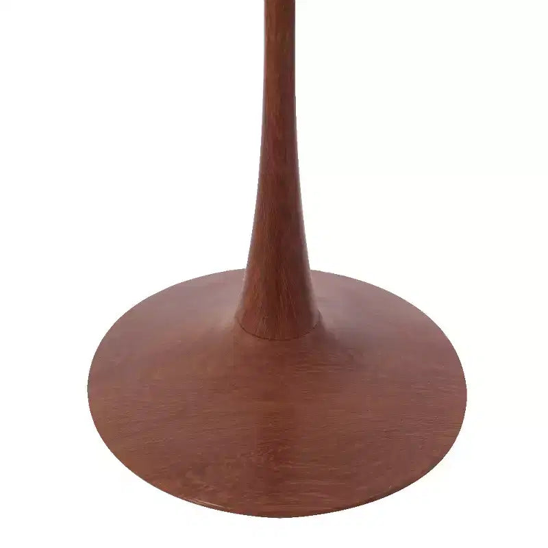 Table à manger ronde LeisureMod Bristol, plateau en MDF avec base de piédestal en acier et bois de cerisier, table d'appoint moderne pour la cuisine, la salle à manger et les petits espaces