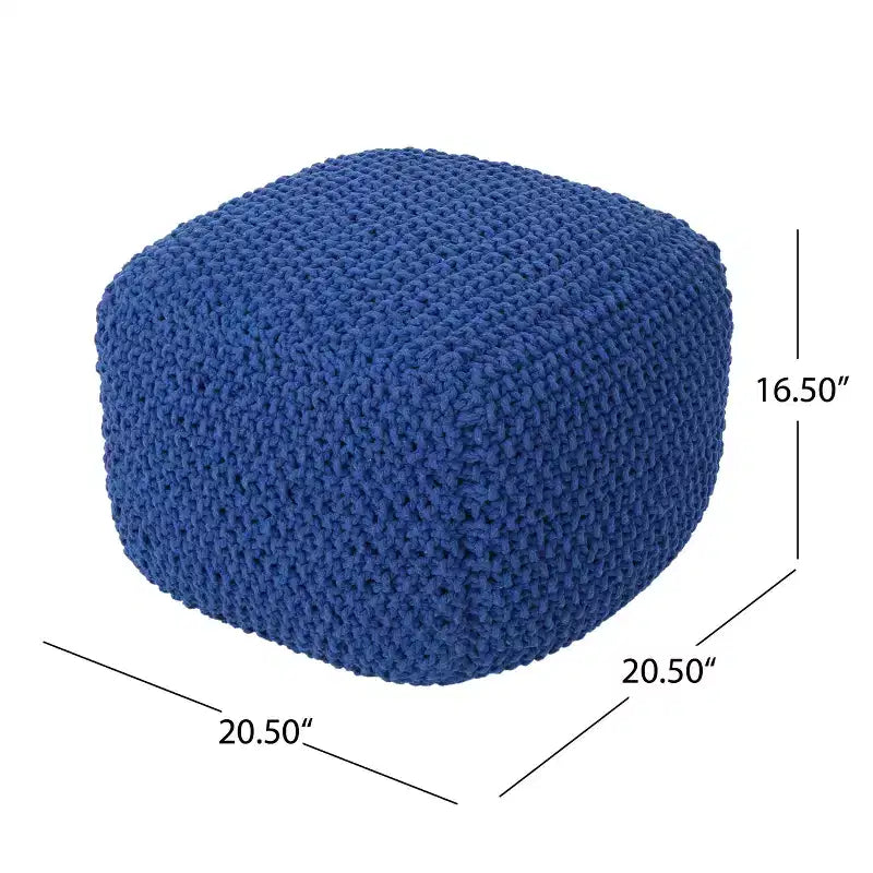 Christopher Knight Home Pim Pouf Carré Moderne en Tricot de Coton