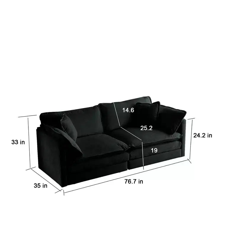 Ensemble de canapés 3 pièces avec accoudoirs et coussins décoratifs L'ensemble de canapés comprend 2 fauteuils et un canapé 2 places Vert chenille