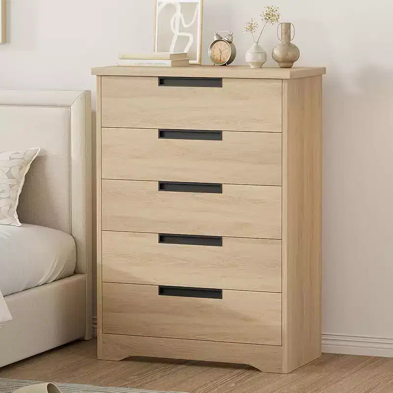 Commode CuisinSmart à 5 tiroirs, commode avec poignées intégrées, organisateur de commode pour salon, chambre d'enfant, couloir et entrée