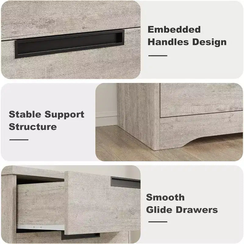 Commode CuisinSmart à 5 tiroirs, commode avec poignées intégrées, organisateur de commode pour salon, chambre d'enfant, couloir et entrée
