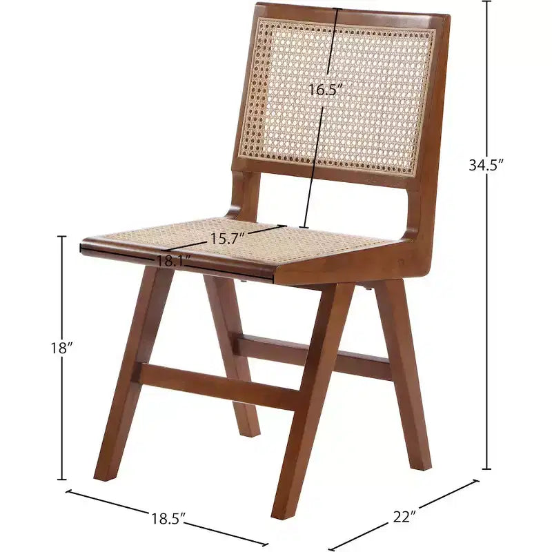 Meridian Furniture, Chaise de salle à manger latérale en bois de noyer Preston, Lot de 2