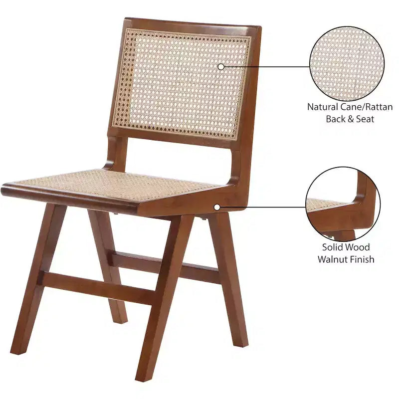 Meridian Furniture, Chaise de salle à manger latérale en bois de noyer Preston, Lot de 2