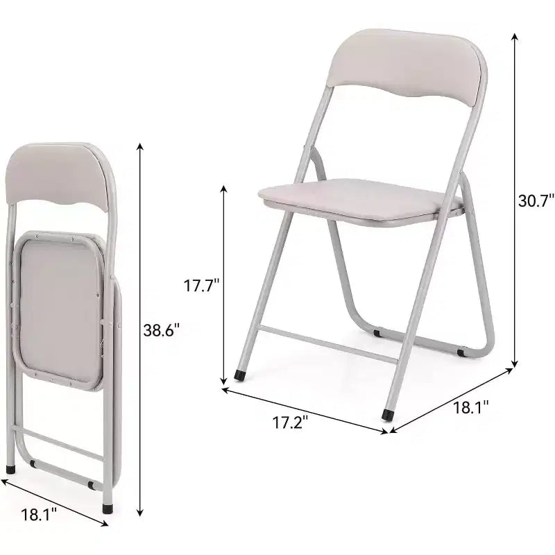 Chaises pliantes avec coussin, chaises pliantes portables en métal pour événements extérieurs et intérieurs avec patins antidérapants Chaises empilables