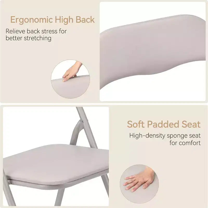 Chaises pliantes avec coussin, chaises pliantes portables en métal pour événements extérieurs et intérieurs avec patins antidérapants Chaises empilables
