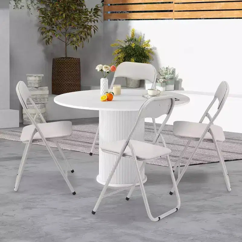 Chaises pliantes avec coussin, chaises pliantes portables en métal pour événements extérieurs et intérieurs avec patins antidérapants Chaises empilables