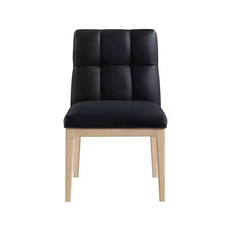 Meridian Furniture, Chaise de salle à manger latérale Adrian en cuir végétalien, ensemble de 2