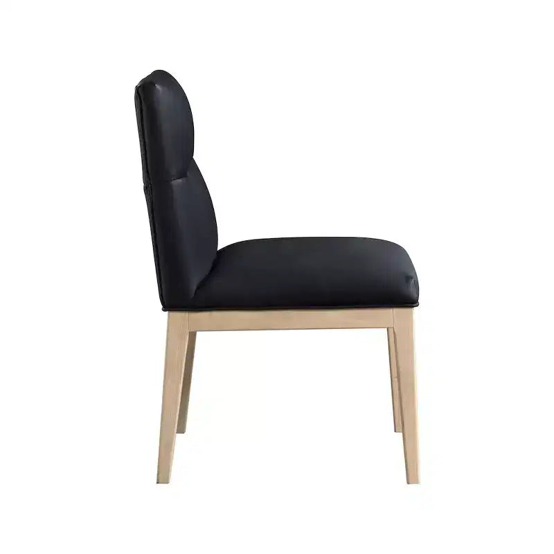 Meridian Furniture, Chaise de salle à manger latérale Adrian en cuir végétalien, ensemble de 2