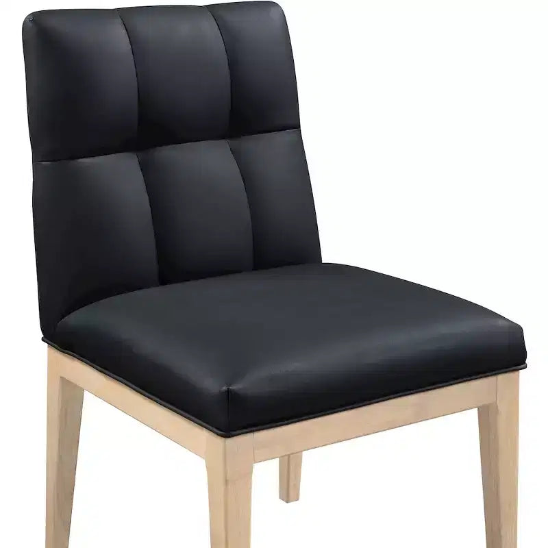 Meridian Furniture, Chaise de salle à manger latérale Adrian en cuir végétalien, ensemble de 2