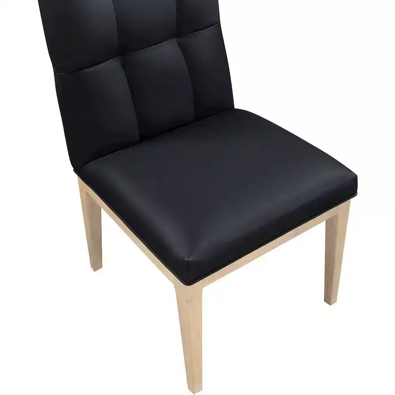 Meridian Furniture, Chaise de salle à manger latérale Adrian en cuir végétalien, ensemble de 2