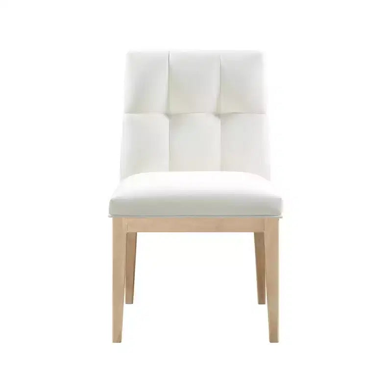 Meridian Furniture, Chaise de salle à manger latérale Adrian en cuir végétalien, ensemble de 2