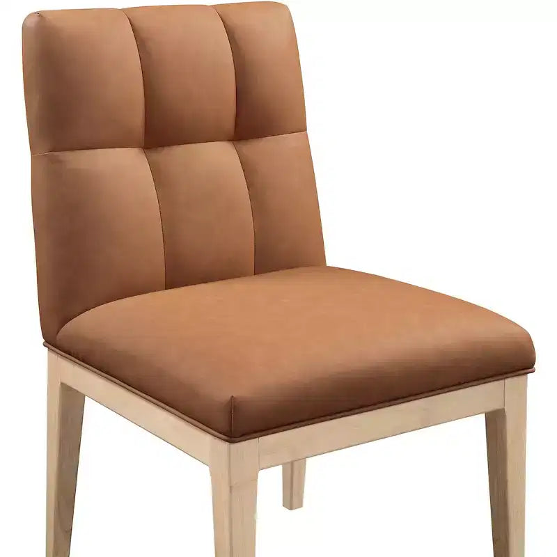 Meridian Furniture, Chaise de salle à manger latérale Adrian en cuir végétalien, ensemble de 2
