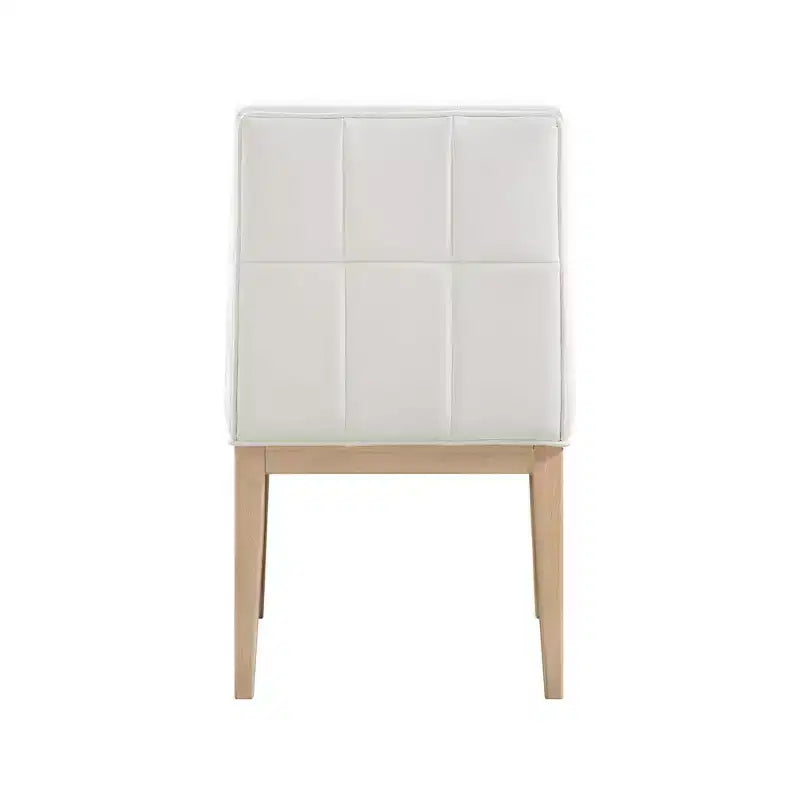 Meridian Furniture, Chaise de salle à manger latérale Adrian en cuir végétalien, ensemble de 2