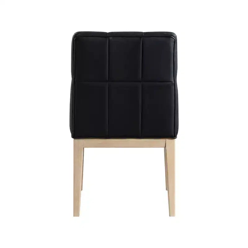 Meridian Furniture, Chaise de salle à manger latérale Adrian en cuir végétalien, ensemble de 2