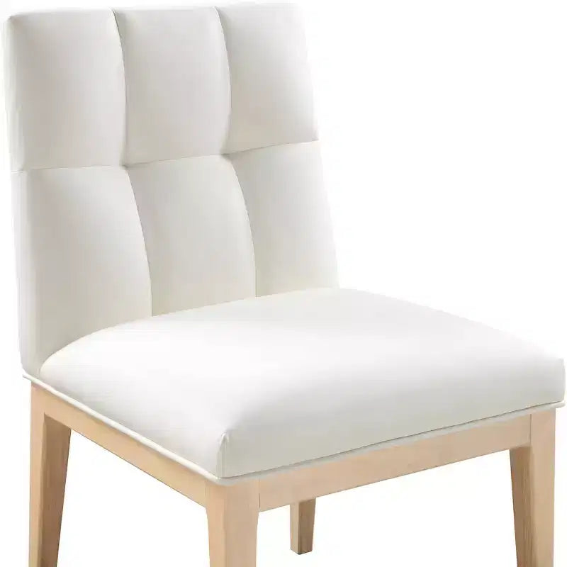 Meridian Furniture, Chaise de salle à manger latérale Adrian en cuir végétalien, ensemble de 2