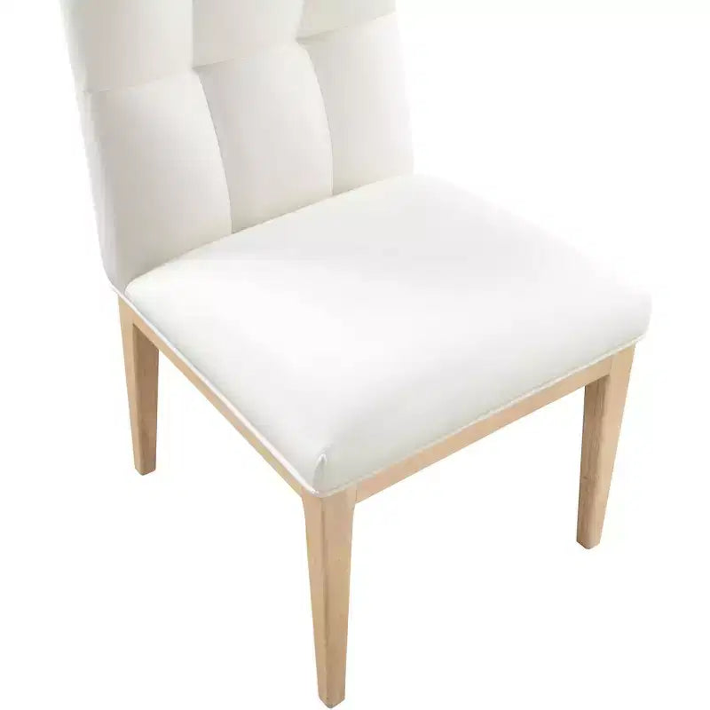 Meridian Furniture, Chaise de salle à manger latérale Adrian en cuir végétalien, ensemble de 2