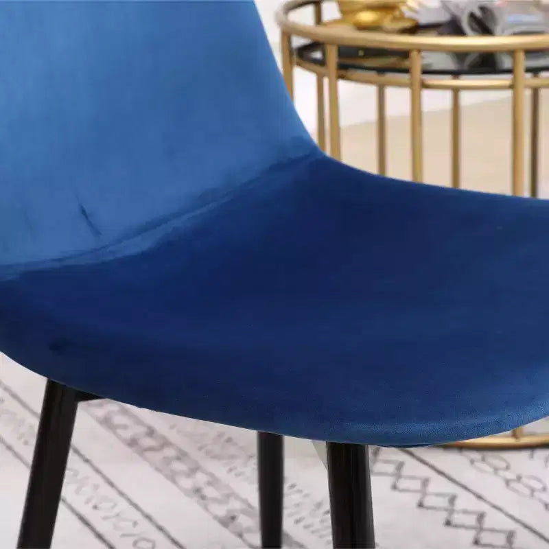 Lot de 4 chaises de salle à manger modernes Okak en tissu, avec dossier incurvé et pieds métalliques inclinés, chaises d'appoint pour cuisine et salle à manger