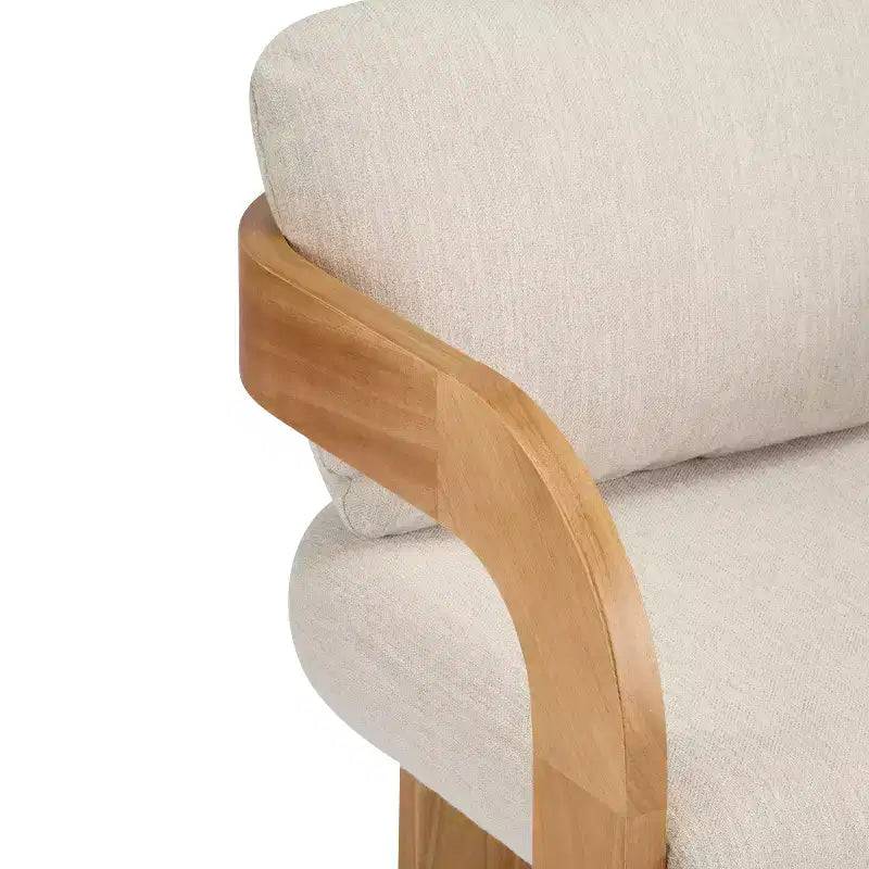 Chaises de salle à manger modernes Okak avec dossier rembourré (lot de 2), cadre en bois massif, fauteuils en tissu pour salon/salle à manger