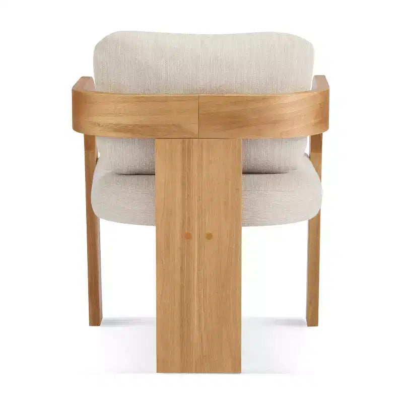 Chaises de salle à manger modernes Okak avec dossier rembourré (lot de 2), cadre en bois massif, fauteuils en tissu pour salon/salle à manger