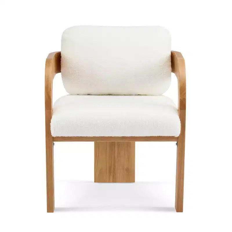 Chaises de salle à manger modernes Okak avec dossier rembourré (lot de 2), cadre en bois massif, fauteuils en tissu pour salon/salle à manger