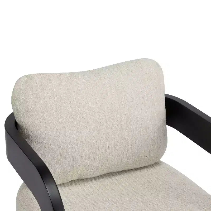 Chaises de salle à manger modernes Okak avec dossier rembourré (lot de 2), cadre en bois massif, fauteuils en tissu pour salon/salle à manger