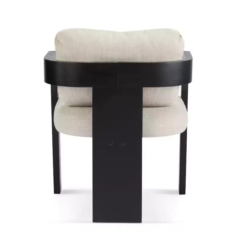 Chaises de salle à manger modernes Okak avec dossier rembourré (lot de 2), cadre en bois massif, fauteuils en tissu pour salon/salle à manger