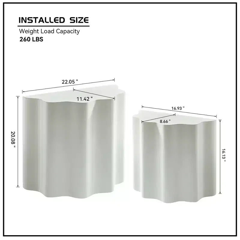 GDFStudio Alice : Lot de 2 tables d'appoint modernes en fibre de verre
