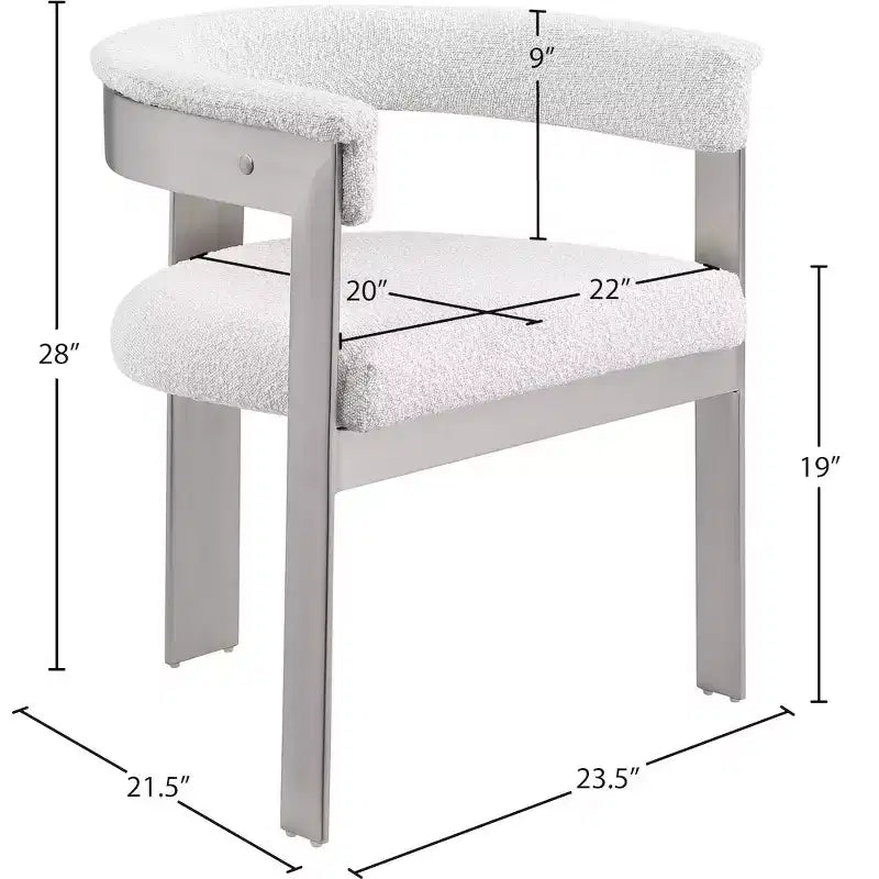 Meridian Furniture, Chaises de salle à manger Romeo Boucle (Lot de 2)
