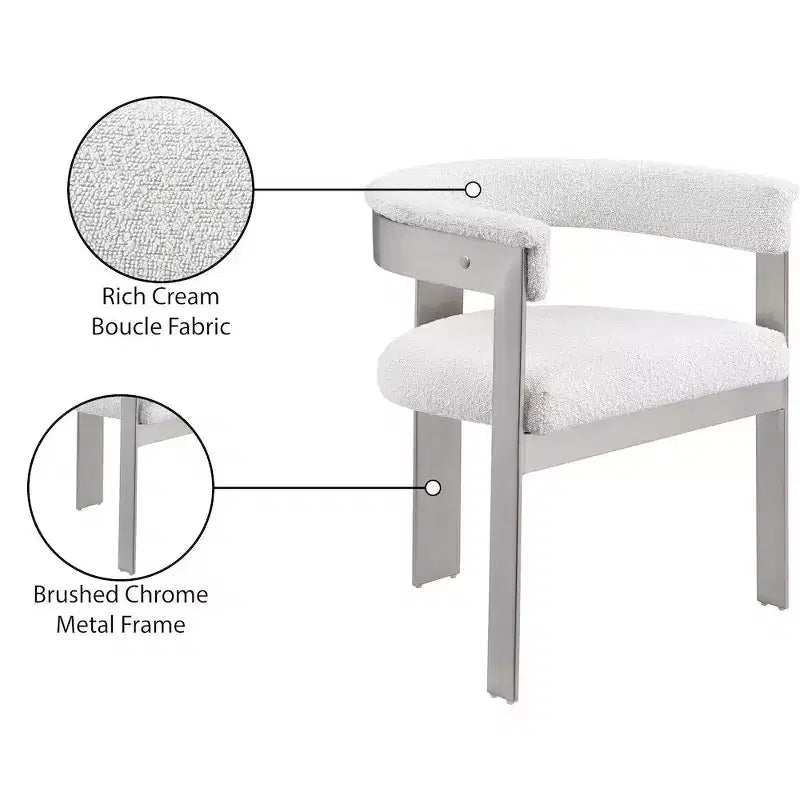 Meridian Furniture, Chaises de salle à manger Romeo Boucle (Lot de 2)