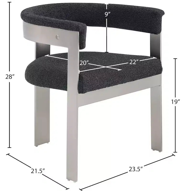 Meridian Furniture, Chaises de salle à manger Romeo Boucle (Lot de 2)