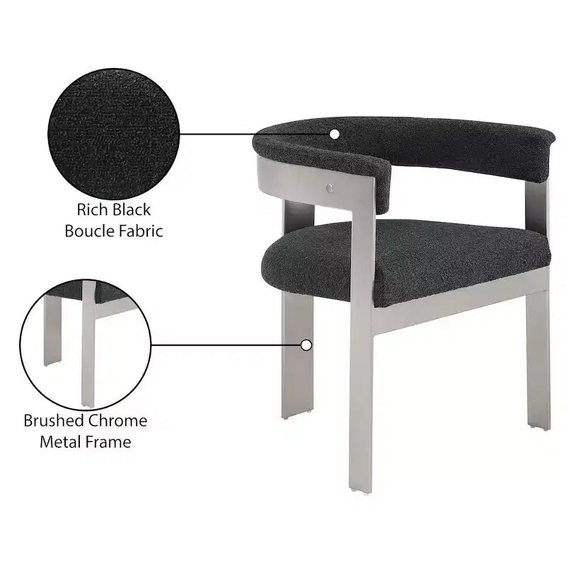 Meridian Furniture, Chaises de salle à manger Romeo Boucle (Lot de 2)