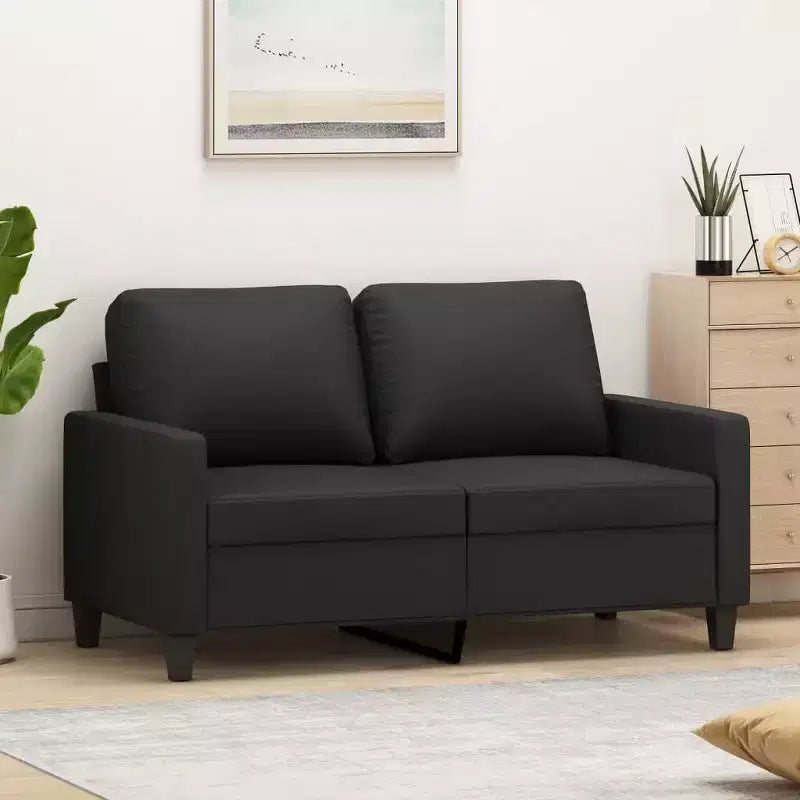 vidaXL Canapé d'appoint Rembourré Mobilier de Salon en Similicuir - Noir 47,2