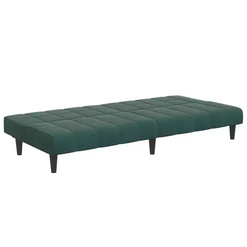 vidaXL Canapé-lit 2 places pliable en velours vert foncé, bois, mousse, plastique