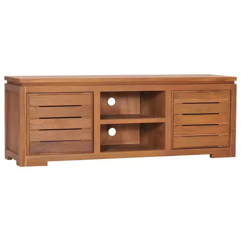vidaXL Meuble TV teck naturel teck massif Meuble TV moyen
