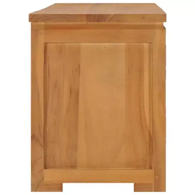 vidaXL Meuble TV teck naturel teck massif Meuble TV moyen