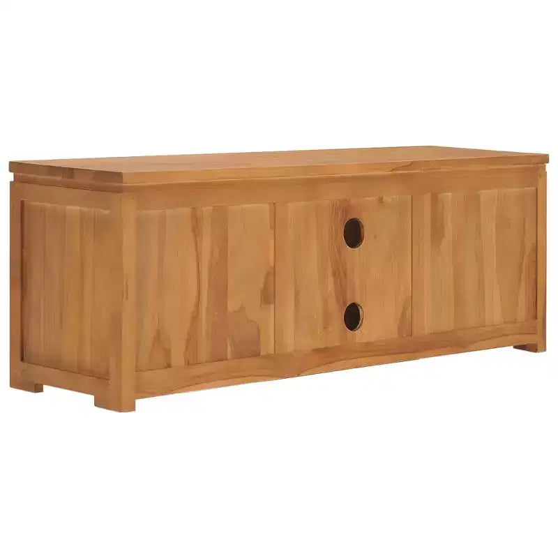 vidaXL Meuble TV teck naturel teck massif Meuble TV moyen