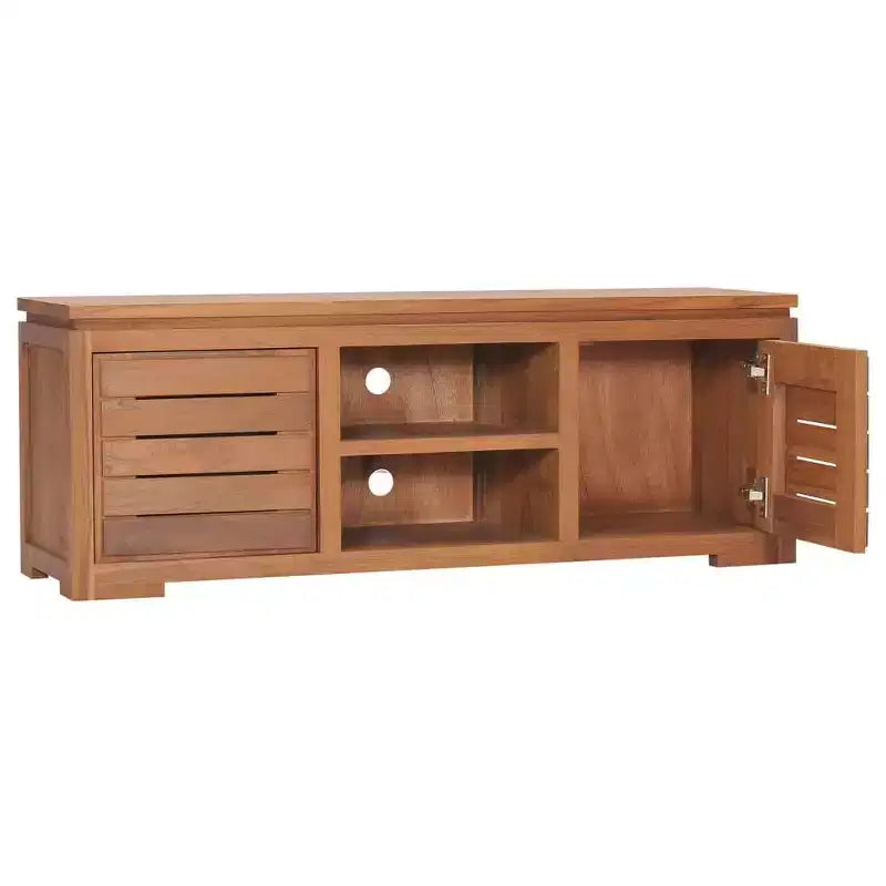 vidaXL Meuble TV teck naturel teck massif Meuble TV moyen