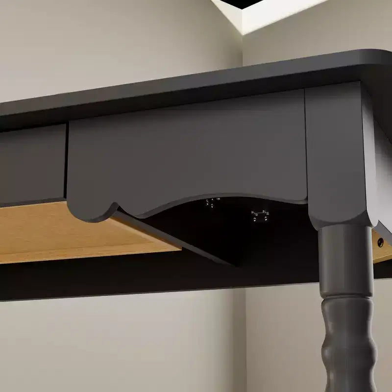 Bureau Famapy avec tiroir au design unique, table de bureau et d'étude fonctionnelle, noir