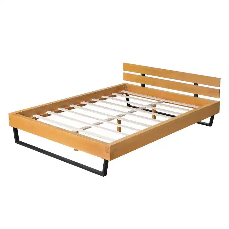 Cadre de lit en bois de pin naturel King Size Misty Moon 85.5 X 81.5 pour chambre à coucher